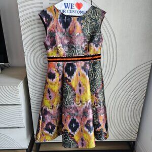 Satin finish flare sleeveless dress